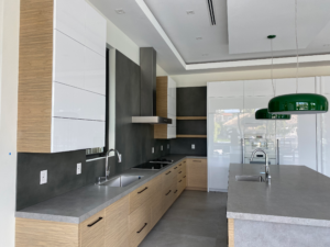 a modern and newly remodeled kitchen in a boca raton home