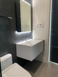 a newly renovated bathroom in a boca raton florida home