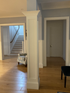 a column in a living room