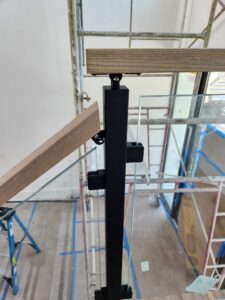 a staircase being remodeled