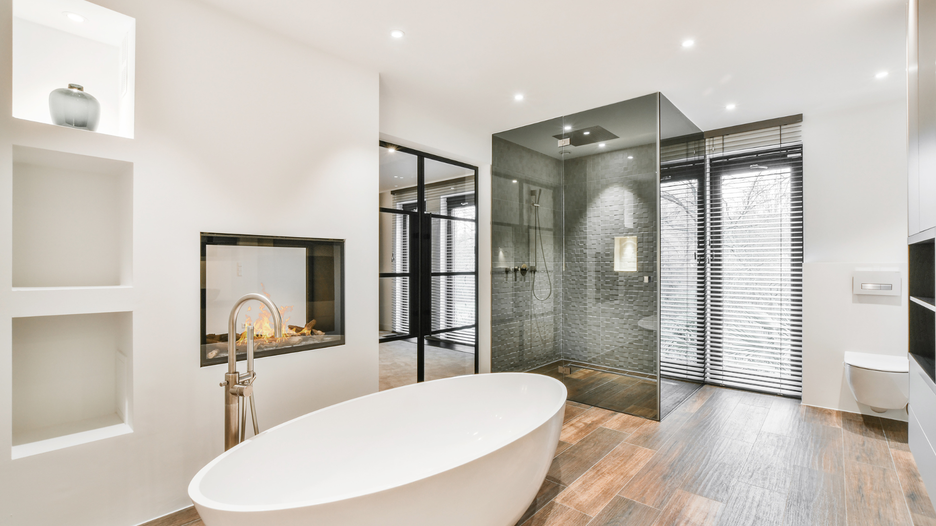 a luxury enclosed shower and bathtub after a bathroom remodeling design